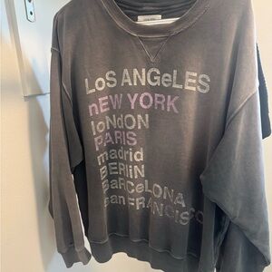 Anine Bing Charcoal Sweatshirt with City Love